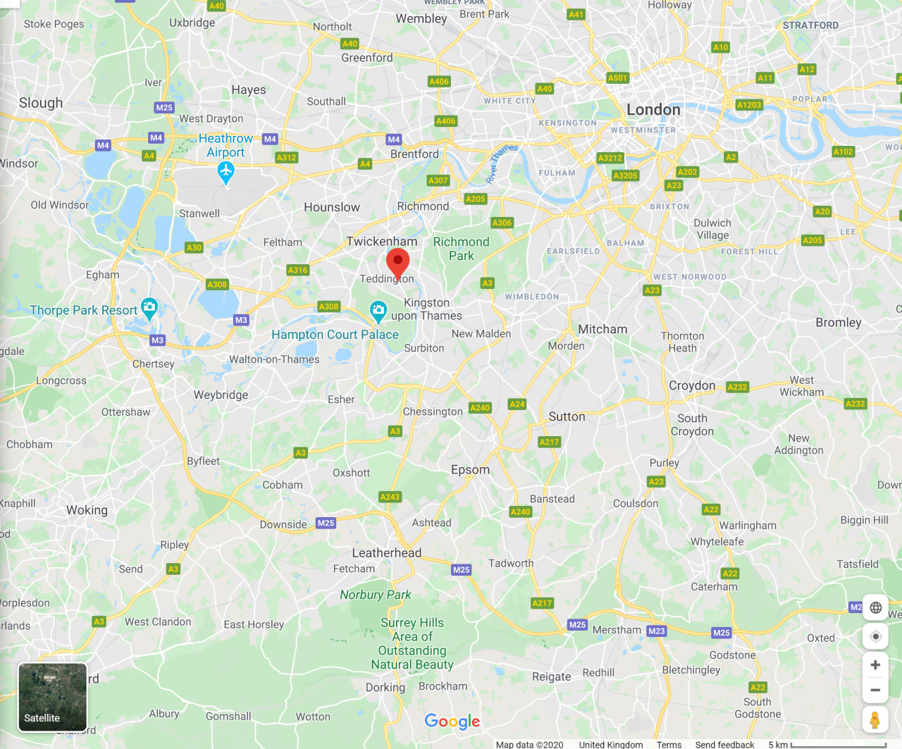 Oasis Watering - Location in Teddington, London - Google Map